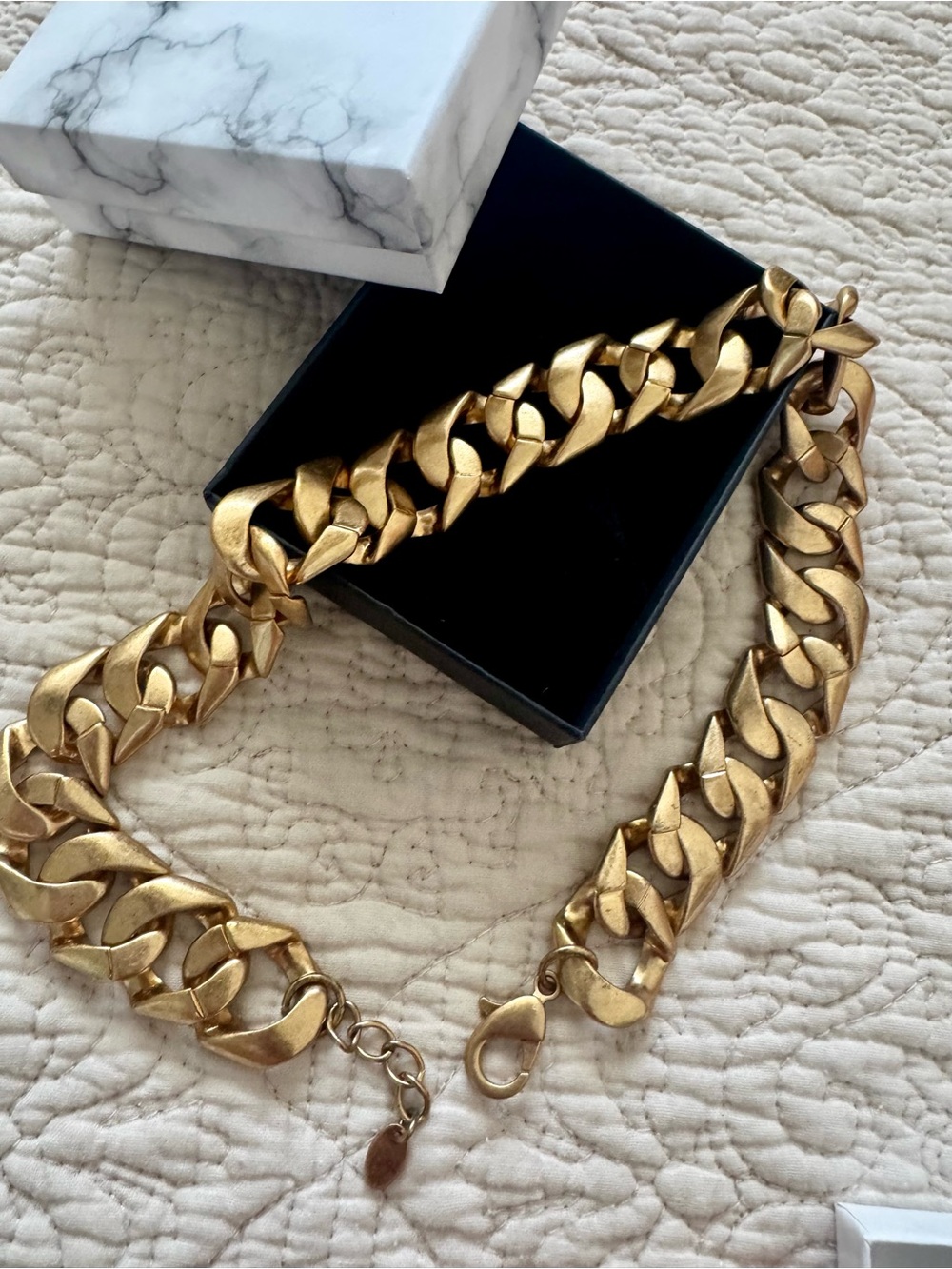 Gold Chunky Curb Chain Necklace - Men Accessories